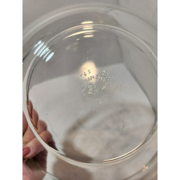 Vintage Classic Pyrex Clear Glass Bowl Nesting Set w/Handles 23 & 24 1.5 & 2 QT - Picture 10 of 15